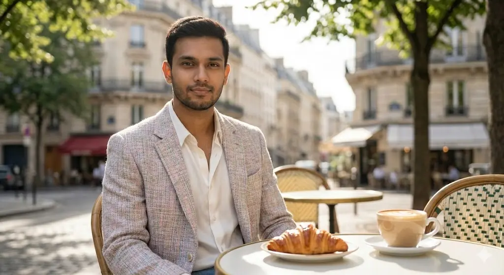 Category 2 Highlight: Aesthetic "Parisian Cafe" Influencer Vibe generated via Gemini AI Prompt.