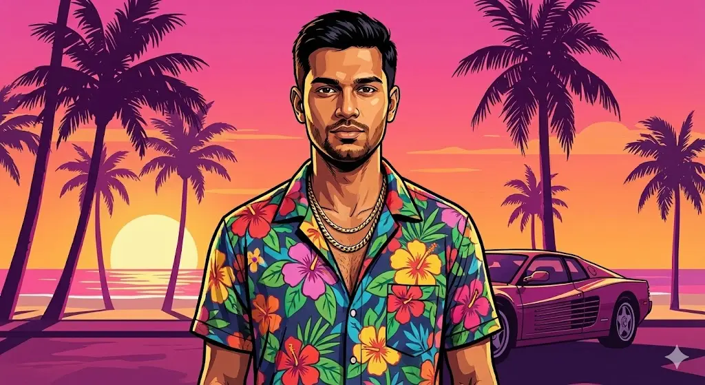 Category 4 Highlight: Viral "GTA VI Loading Screen" Art Style using a Creative Gemini AI Prompt.