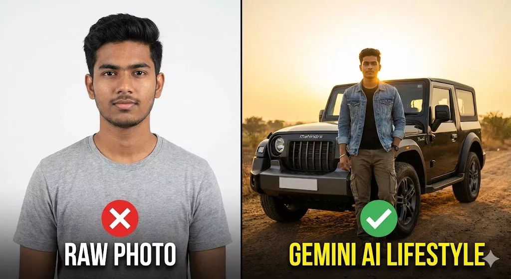 Transformation Proof Before & After Using Gemini AI Photo Prompt Copy Paste to Create Viral Lifestyle Photos