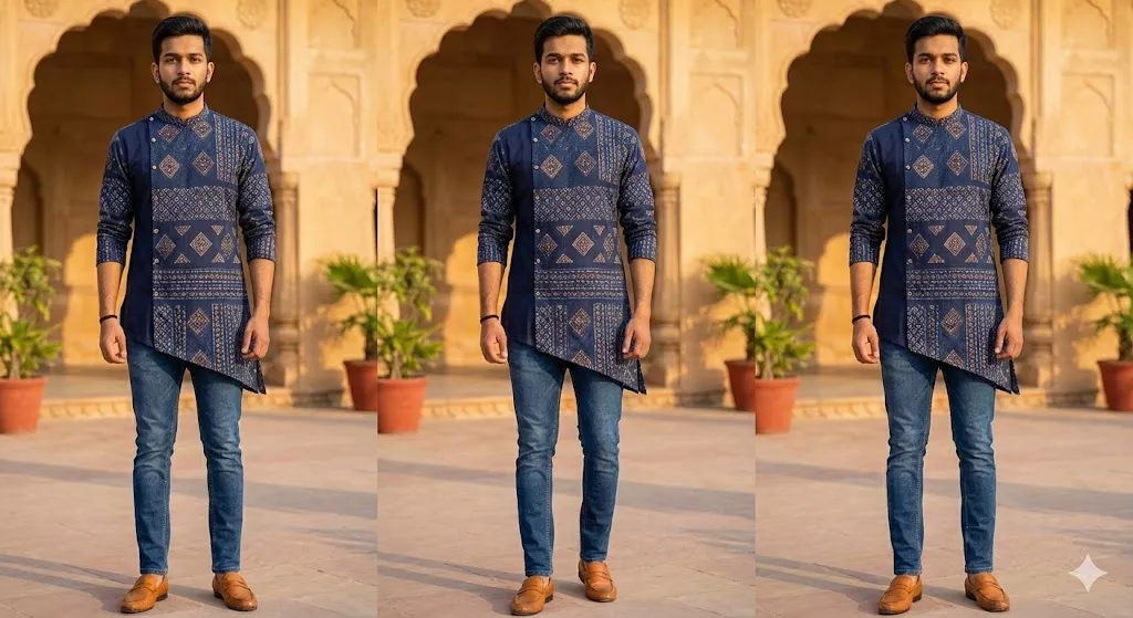 Trendy "Modern Ethnic Fusion" Indo-Western Style from Gemini AI Prompts.